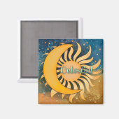 Zon Maan Celestial Sterren Leuke Inspirativiteit Magneet (Voorkant / Achterkant)