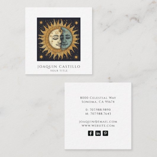 Zon Maan Celestial Visitekaartje (Voorkant / Achterkant)