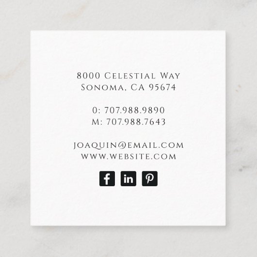 Zon Maan Celestial Visitekaartje (Achterkant)