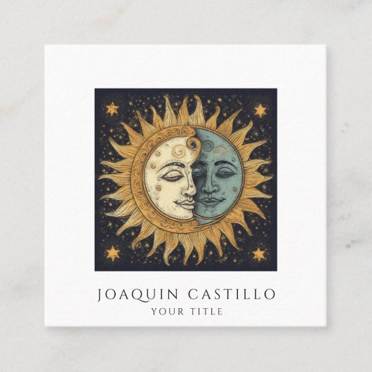 Zon Maan Celestial Visitekaartje (Voorkant)