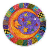 Zon, maan en deurknop - Keramisch Keramische Knop (Voorkant)