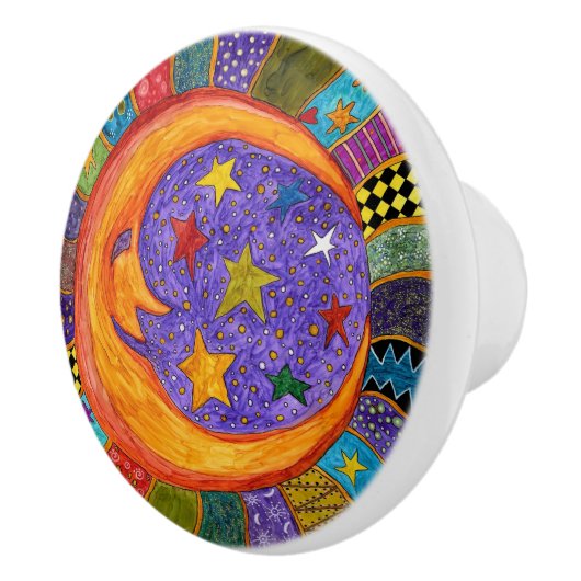 Zon, maan en deurknop - Keramisch Keramische Knop (Rechts)