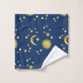 Zon, maan en sterren bad handdoek (Wasdoekje)