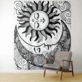 Zon Maan en Sterren Celestial Schilderbaar Tapijt Wandkleed (In situ)