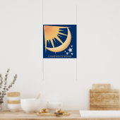 Zon, Maan en Sterren Decoratie Vierkante Poster (Keuken)