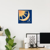 Zon, Maan en Sterren Decoratie Vierkante Poster (Thuiskantoor)