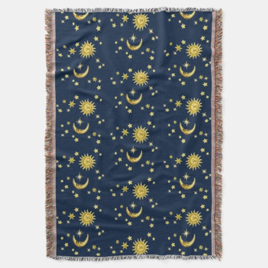 Zon, maan en sterren deken (Voorkant Verticaal)