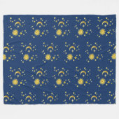 Zon, maan en sterren fleece deken (Voorkant (Horizontaal))