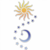 Zon, maan en sterren sticker (Voorkant)