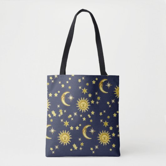 Zon, maan en sterren tote bag (Voorkant)