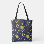 Zon, maan en sterren tote bag (Achterkant)