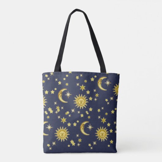 Zon, maan en sterren tote bag (Achterkant)