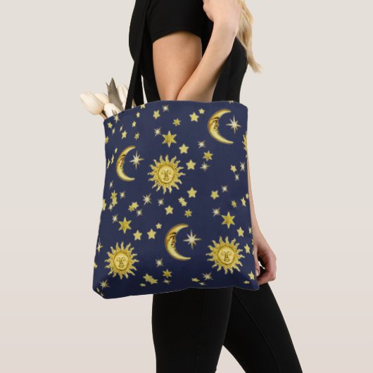 Zon, maan en sterren tote bag (Dichtbij)