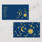 Zon, maan en sterren visitekaartje (Voorkant / Achterkant)