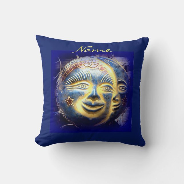 zon/maan gezicht Thunder_Cove Kussen (Voorkant)