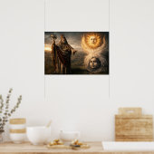 Zon, Maan, Hermes Trismegistus Astrologie Poster (Keuken)
