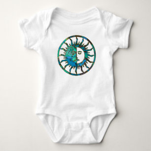 ZON & MAAN in blauw, goud & zilver Romper