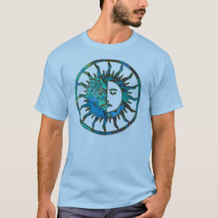 ZON & MAAN in blauw, goud & zilver T-shirt