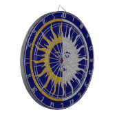 ZON & MAAN in goud & zilver Dartbord (Voorkant Links)