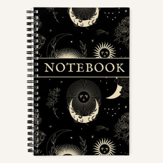 Zon Maan Kosmisch Spiraalvormig Notitieboek