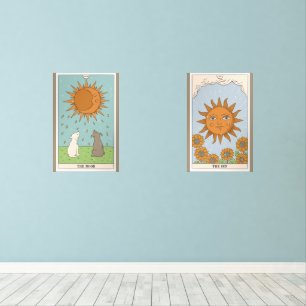 Zon & Maan Moderne Tarot Illustraties Muurkunst Sets