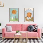 Zon & Maan Moderne Tarot Illustraties Muurkunst Sets (Woonkamer)
