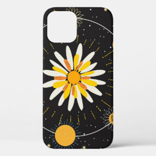 Zon Maan Planeten: Grafische Bloemen Kunst Case-Mate iPhone Case