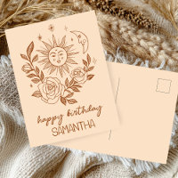 Zon Maan & Rozen Boho Magische VERJAARDAG MET NAAM