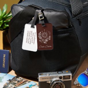 Zon Maan & Rozen Magische Boho Aardse Gepersonalis Bagagelabel