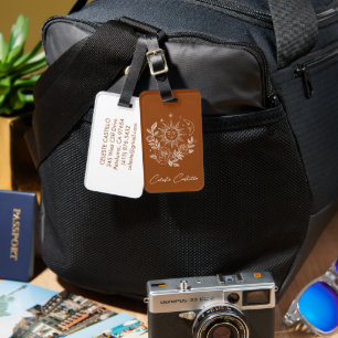 Zon Maan & Rozen Magische Boho Aardse Gepersonalis Bagagelabel