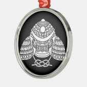 Zon maan Samurai helm Metalen Ornament (Links)