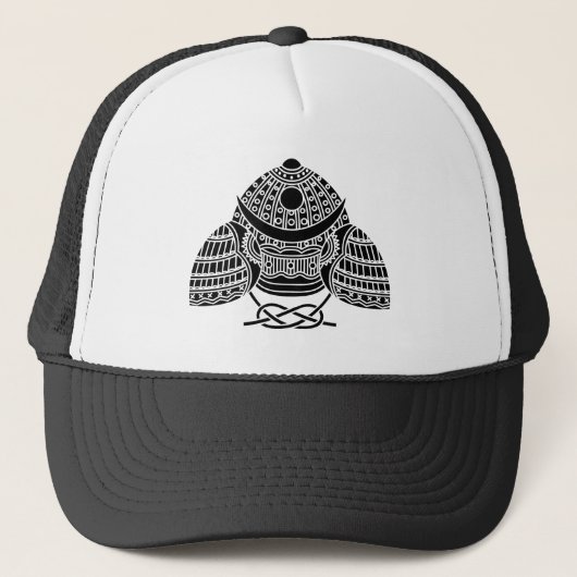 Zon maan Samurai helm Trucker Pet (Voorkant)