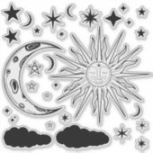Zon Maan & Sterren Astrologie Esoterische magie Sticker (Voorkant)
