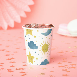 Zon, Maan & Sterren Celestial Baby shower Papieren Bekers