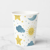 Zon, Maan & Sterren Celestial Baby shower Papieren Bekers (Achterkant)