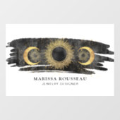 Zon Maan Sterren Goud Zwart Wit Sieraden Ontwerper Raamsticker (Vel)