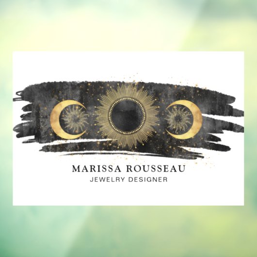 Zon Maan Sterren Goud Zwart Wit Sieraden Ontwerper Raamsticker (Vel 3)