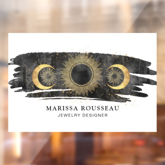 Zon Maan Sterren Goud Zwart Wit Sieraden Ontwerper Raamsticker (Vel 2)