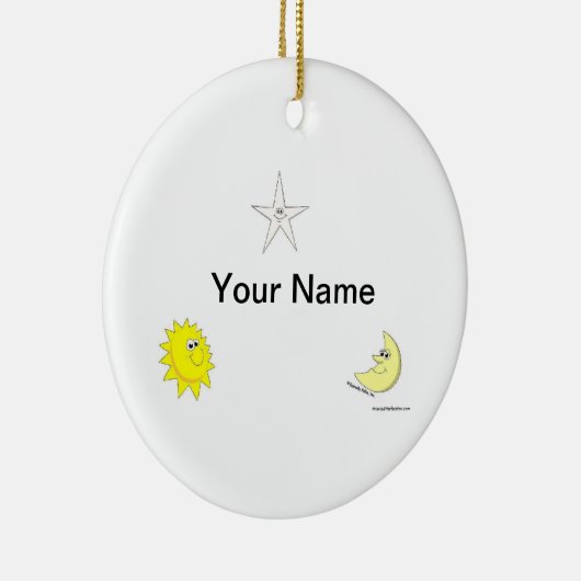 Zon, maan, sterren keramisch ornament (Rechts)