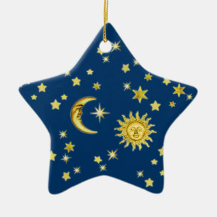 Zon, Maan & Sterren Keramisch Ornament