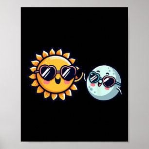 Zon Maan Vrienden Totale Zon Verduistering 2024 Jo Poster