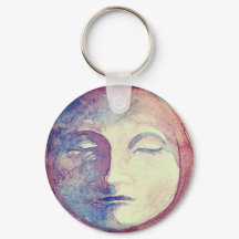 Zon Maan Waterverf Schattige  Witchy Celestial