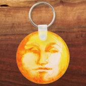 Zon Maan Waterverf Schattige  Witchy Celestial Sleutelhanger (Achterkant)