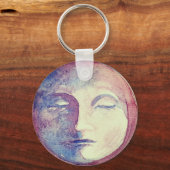 Zon Maan Waterverf Schattige  Witchy Celestial Sleutelhanger (Voorkant)