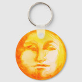 Zon Maan Waterverf Schattige  Witchy Celestial Sleutelhanger (Achterkant)