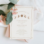 Zon & Maan Whimsical Hand getrokken hemelse bruilo Kaart