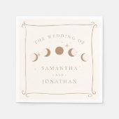 Zon & Maan Whimsical Hand getrokken hemelse bruilo Servet (Voorkant)