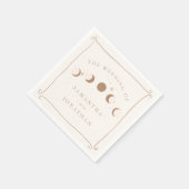 Zon & Maan Whimsical Hand getrokken hemelse bruilo Servet (Hoek)