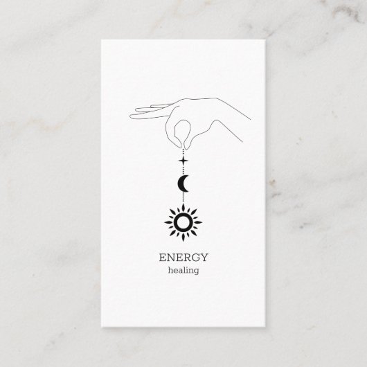 Zon Maan Witte QR-Code Visitekaartje (Voorkant)