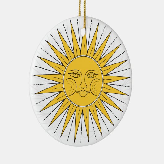  zon, maan, wolken en sterren keramisch ornament (Rechts)